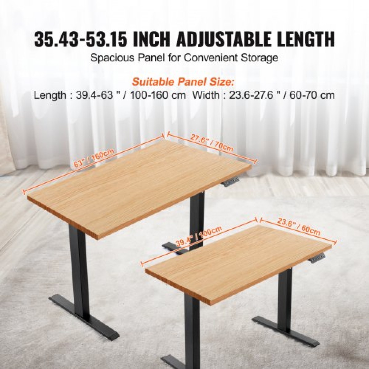 VEVOR Electric Standing Επιτραπέζιο Πλαίσιο Ρυθμιζόμενο 70-117 cm Υ Σταθμός Εργασίας