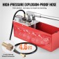 Υδροστατική δοκιμαστική αντλία VEVOR, Max 25 bar/362 PSI, Χειροκίνητο κιτ ελέγχου πίεσης νερού υδραυλικής διπλής βαλβίδας με μετρητή Δεξαμενή νερού 10L, σωλήνας 1,4 m με εξωτερικό σύνδεσμο σπειρώματος 1,27 cm για αγωγό
