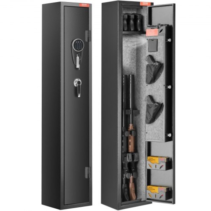 VEVOR 2 Rifles Gun Safe, Rifle Safe με κλειδαριά & ψηφιακό πληκτρολόγιο, ντουλάπι αποθήκευσης όπλων γρήγορης πρόσβασης με αφαιρούμενο ράφι, ράφι πιστολιού, ντουλάπι τυφεκίου για οικιακό τουφέκι και πιστόλια