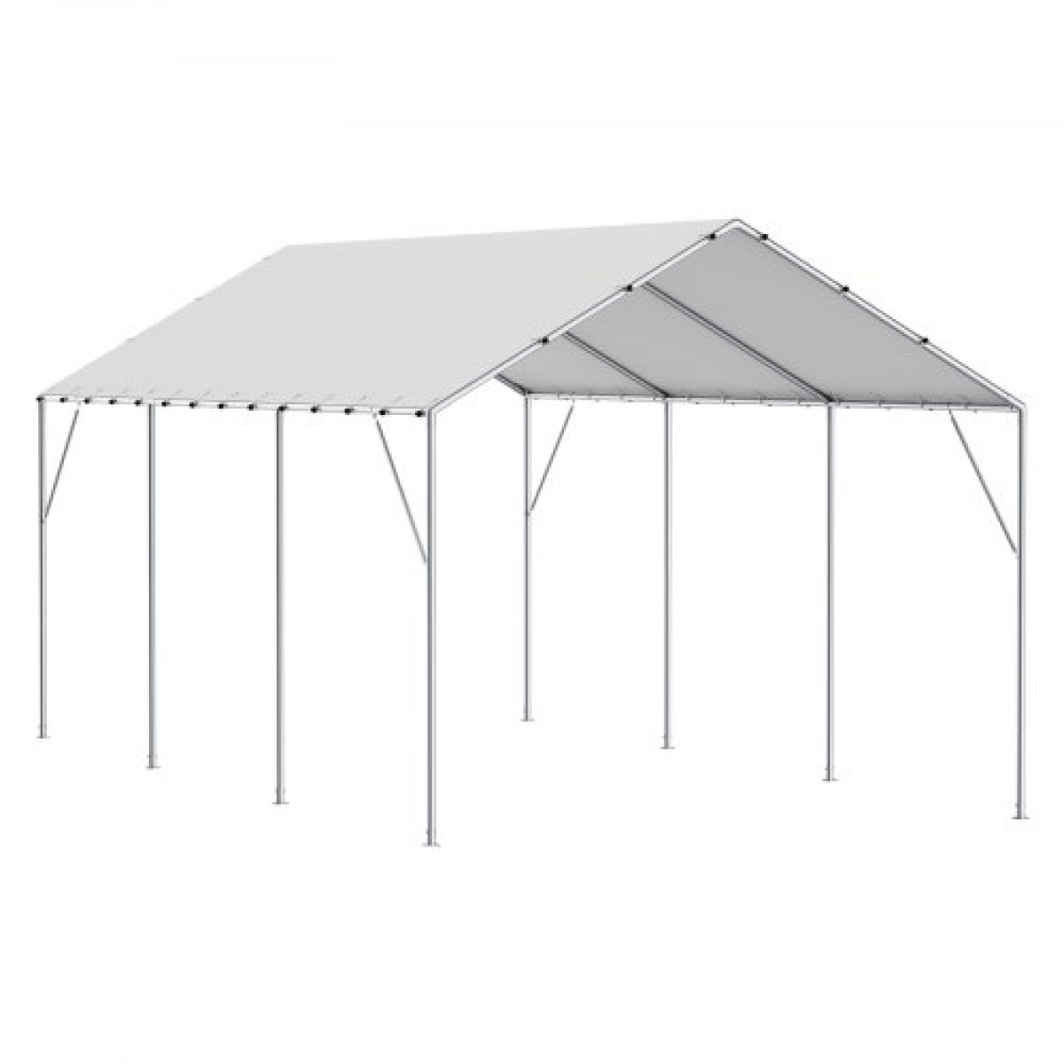 VEVOR 10 x 20 ft ανταλλακτικό κάλυμμα κουβούκλιο, προστατευτικό κάλυμμα για σκηνές γκαράζ βαρέως τύπου αδιάβροχο & προστατευμένο από υπεριώδη ακτινοβολία, Εύκολη εγκατάσταση με 40 μπάντζες μπάλες (μόνο επάνω κάλυμμα, δεν περιλαμβάνεται πλαίσιο), λευκό