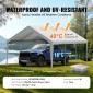 Ανταλλακτικό κάλυμμα κουβούκλιο VEVOR Carport 13 x 20 ποδιών, προστατευτικό κάλυμμα για σκηνές γκαράζ βαρέως τύπου αδιάβροχο και προστασία από την υπεριώδη ακτινοβολία, Εύκολη εγκατάσταση με μπάντζες μπάλας, γκρι (Μόνο επάνω κάλυμμα, δεν περιλαμβάνεται πλ