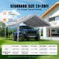 Ανταλλακτικό κάλυμμα κουβούκλιο VEVOR Carport 13 x 20 ποδιών, προστατευτικό κάλυμμα για σκηνές γκαράζ βαρέως τύπου αδιάβροχο και προστασία από την υπεριώδη ακτινοβολία, Εύκολη εγκατάσταση με μπάντζες μπάλας, γκρι (Μόνο επάνω κάλυμμα, δεν περιλαμβάνεται πλ
