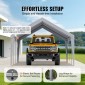 Ανταλλακτικό κάλυμμα κουβούκλιο VEVOR Carport 13 x 20 ποδιών, προστατευτικό κάλυμμα για σκηνές γκαράζ βαρέως τύπου αδιάβροχο και προστασία από την υπεριώδη ακτινοβολία, Εύκολη εγκατάσταση με μπάντζες μπάλας, γκρι (Μόνο επάνω κάλυμμα, δεν περιλαμβάνεται πλ