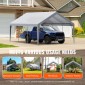 Ανταλλακτικό κάλυμμα κουβούκλιο VEVOR Carport 13 x 20 ποδιών, προστατευτικό κάλυμμα για σκηνές γκαράζ βαρέως τύπου αδιάβροχο και προστασία από την υπεριώδη ακτινοβολία, Εύκολη εγκατάσταση με μπάντζες μπάλας, γκρι (Μόνο επάνω κάλυμμα, δεν περιλαμβάνεται πλ