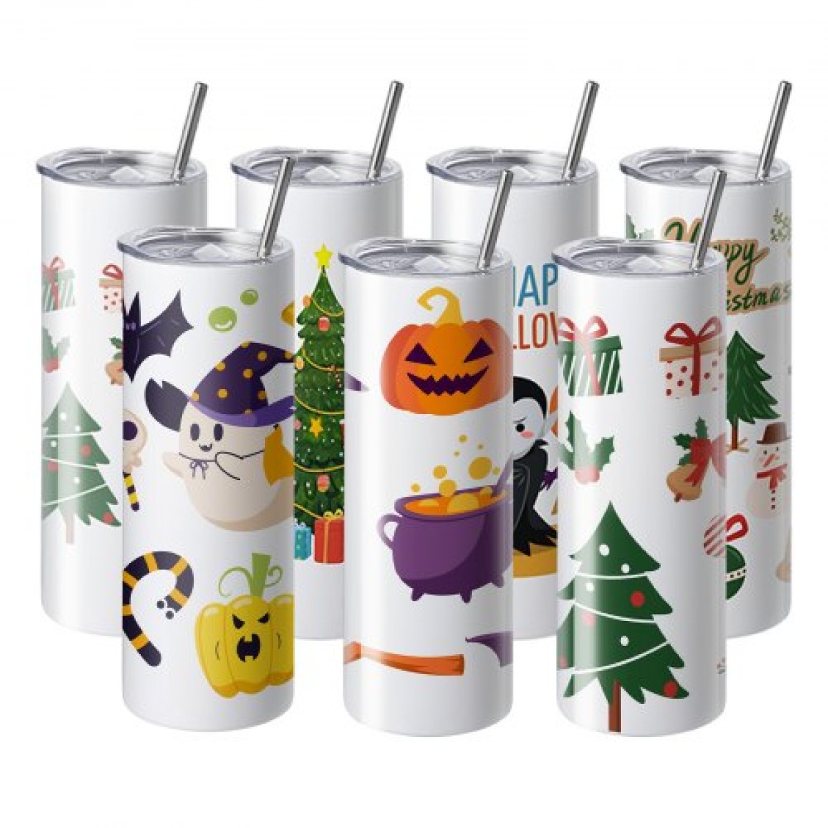 VEVOR 12 Pack Straight Sublimation Tumblers, 591,5 ml Blank Tumbler Bulk, από ανοξείδωτο χάλυβα διπλού τοιχώματος ποτηράκια με άχυρο, καπάκι, βούρτσα, βάση, συρρικνωμένο περιτύλιγμα, κουτί δώρου, για πίεση θερμότητας και μεταφορά θερμότητας