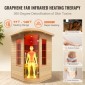 VEVOR Far Infrared Wooden Sauna, Room Home Sauna Spa για 2 Άτομα, Χαμηλή EMF Far Infrared Ξύλινη Σάουνα με σκληρυμένη γυάλινη πόρτα & πολύχρωμη λάμπα LED & ηχεία Bluetooth, 1850W Εσωτερική χρήση