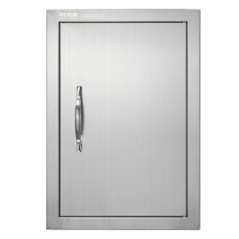 VEVOR BBQ Access Door, 355x508 mm Μονή Πόρτα Κουζίνας, Εξωτερική Πόρτα από Ανοξείδωτο Ατσάλι, Πόρτα με Χειρολαβή, Κατακόρυφη Πόρτα με Χερούλι, για BBQ Island, Ψητοπωλείο, Εξωτερικό ντουλάπι