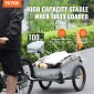 VEVOR Bike Cargo Trailer, χωρητικότητα φόρτωσης 88/100/160 lbs, βαρέως τύπου καρότσι ποδηλάτου, αναδιπλούμενος συμπαγής χώρος αποθήκευσης με γενικό κοτσαδόρο