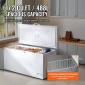 VEVOR Chest Freezer, 17,2 cu.ft / 488 L Large Deep Freezer & 4 Αποσπώμενα καλάθια, Ανοιχτοί Επαγγελματικοί Καταψύκτες Θυρίδας με Καπάκι, Ρυθμιζόμενη θερμοκρασία 7 Επιπέδων, Φωτισμός LED, 6 Τροχοί