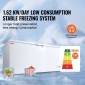 VEVOR Chest Freezer, 17,2 cu.ft / 488 L Large Deep Freezer & 4 Αποσπώμενα καλάθια, Ανοιχτοί Επαγγελματικοί Καταψύκτες Θυρίδας με Καπάκι, Ρυθμιζόμενη θερμοκρασία 7 Επιπέδων, Φωτισμός LED, 6 Τροχοί