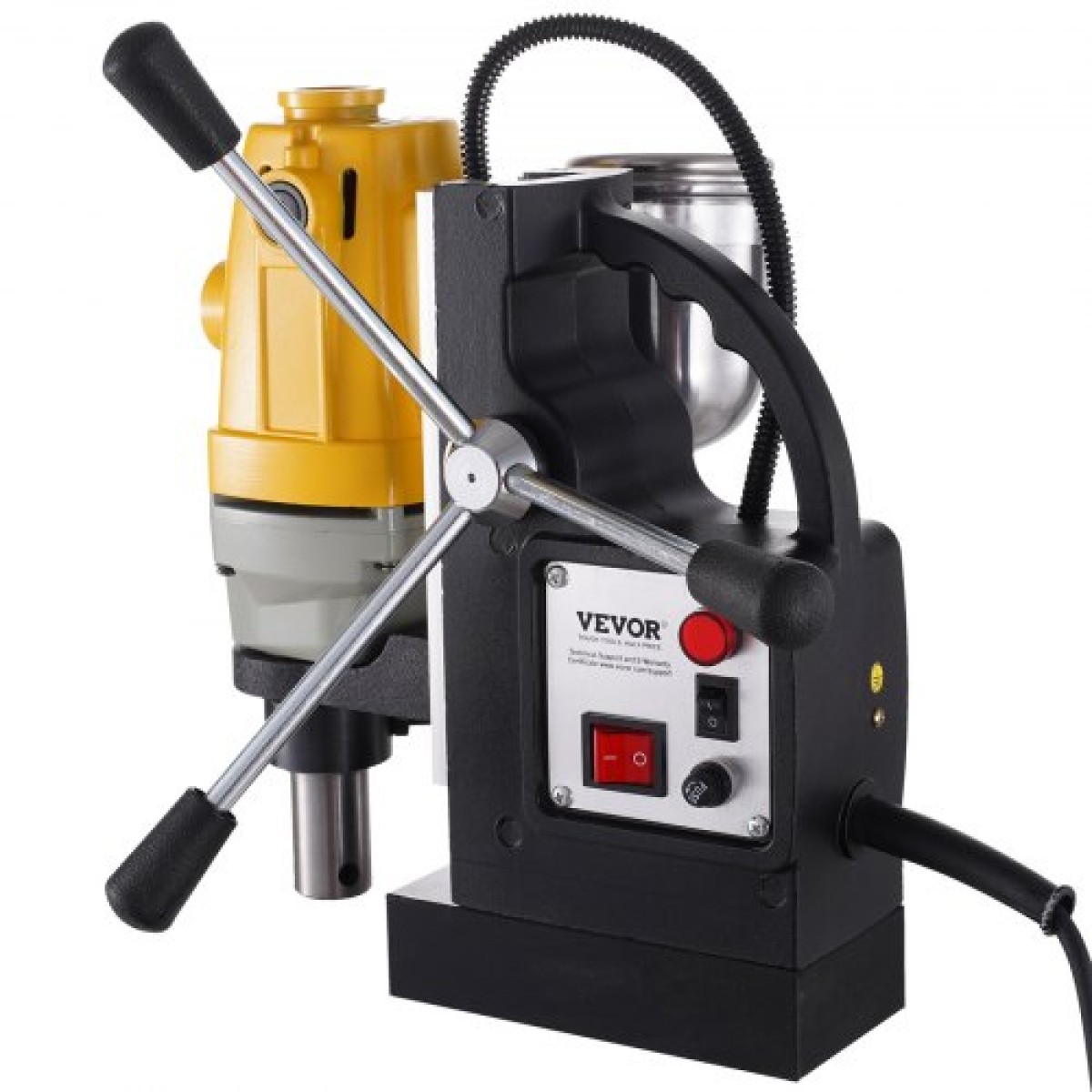 VEVOR 1100W Magnetic Drill Press 12000 N Magnet Force με 6 τμχ Δακτυλιοειδείς μύτες κοπής HSS
