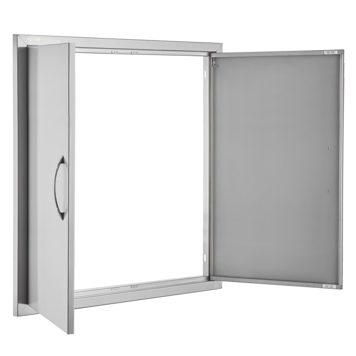 VEVOR BBQ Access Door, 790x790 mm Διπλή Πόρτα Εξωτερικής Κουζίνας, Πόρτα από ανοξείδωτο ατσάλι Flush Mount, Επιτοίχια Κατακόρυφη Πόρτα με χερούλια, για BBQ Island, Ψητοπωλείο, Εξωτερικό ντουλάπι