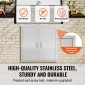 VEVOR BBQ Access Door, 790x790 mm Διπλή Πόρτα Εξωτερικής Κουζίνας, Πόρτα από ανοξείδωτο ατσάλι Flush Mount, Επιτοίχια Κατακόρυφη Πόρτα με χερούλια, για BBQ Island, Ψητοπωλείο, Εξωτερικό ντουλάπι