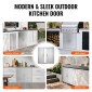 VEVOR BBQ Access Door, 790x790 mm Διπλή Πόρτα Εξωτερικής Κουζίνας, Πόρτα από ανοξείδωτο ατσάλι Flush Mount, Επιτοίχια Κατακόρυφη Πόρτα με χερούλια, για BBQ Island, Ψητοπωλείο, Εξωτερικό ντουλάπι