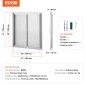 VEVOR BBQ Access Door, 790x790 mm Διπλή Πόρτα Εξωτερικής Κουζίνας, Πόρτα από ανοξείδωτο ατσάλι Flush Mount, Επιτοίχια Κατακόρυφη Πόρτα με χερούλια, για BBQ Island, Ψητοπωλείο, Εξωτερικό ντουλάπι