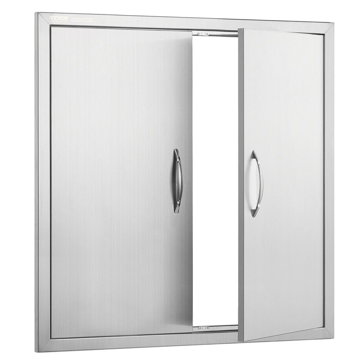 VEVOR BBQ Access Door, 790x790 mm Διπλή Πόρτα Εξωτερικής Κουζίνας, Πόρτα από ανοξείδωτο ατσάλι Flush Mount, Επιτοίχια Κατακόρυφη Πόρτα με χερούλια, για BBQ Island, Ψητοπωλείο, Εξωτερικό ντουλάπι