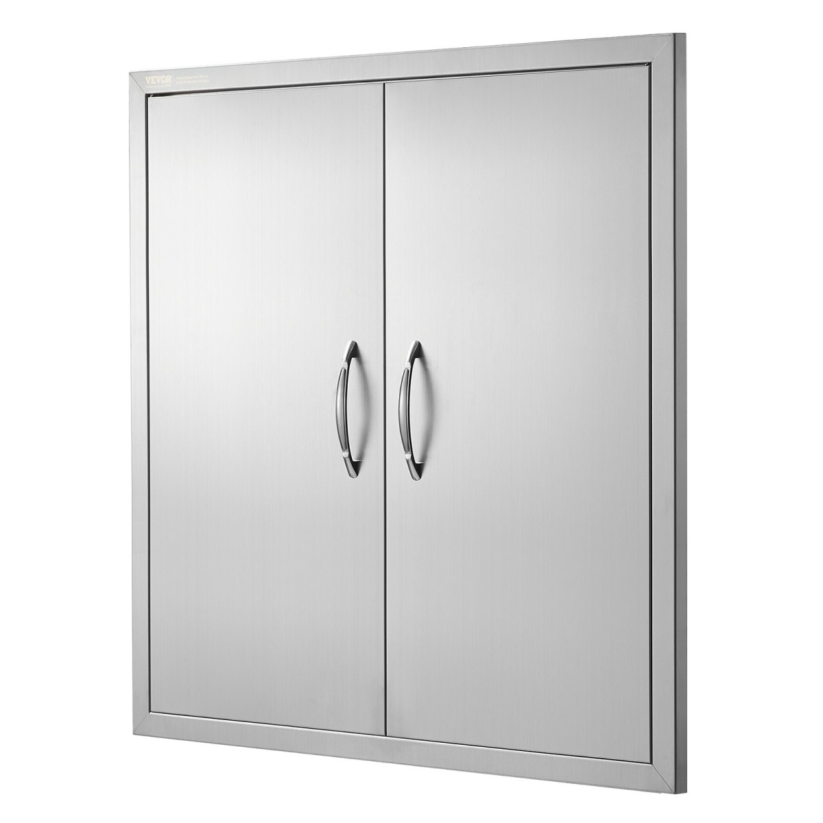 VEVOR BBQ Access Door, 790x790 mm Διπλή Πόρτα Εξωτερικής Κουζίνας, Πόρτα από ανοξείδωτο ατσάλι Flush Mount, Επιτοίχια Κατακόρυφη Πόρτα με χερούλια, για BBQ Island, Ψητοπωλείο, Εξωτερικό ντουλάπι
