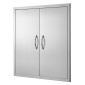VEVOR BBQ Access Door, 790x790 mm Διπλή Πόρτα Εξωτερικής Κουζίνας, Πόρτα από ανοξείδωτο ατσάλι Flush Mount, Επιτοίχια Κατακόρυφη Πόρτα με χερούλια, για BBQ Island, Ψητοπωλείο, Εξωτερικό ντουλάπι