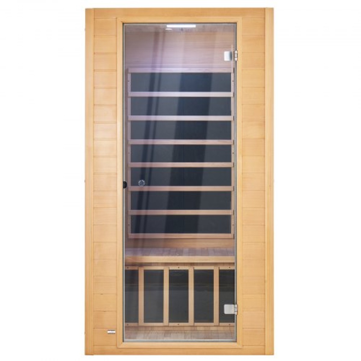 VEVOR Far Infrared Wood Sauna, Room Home Sauna Spa για 1 έως 2 Άτομα, Low EMF Far Infrared Wood Sauna με σκληρυμένη γυάλινη πόρτα & πολύχρωμη λάμπα & ηχεία Bluetooth & φώτα χρωματοθεραπείας,