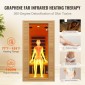 VEVOR Far Infrared Wood Sauna, Room Home Sauna Spa για 1 έως 2 Άτομα, Low EMF Far Infrared Wood Sauna με σκληρυμένη γυάλινη πόρτα & πολύχρωμη λάμπα & ηχεία Bluetooth & φώτα χρωματοθεραπείας,