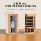 VEVOR Far Infrared Wood Sauna, Room Home Sauna Spa για 1 έως 2 Άτομα, Low EMF Far Infrared Wood Sauna με σκληρυμένη γυάλινη πόρτα & πολύχρωμη λάμπα & ηχεία Bluetooth & φώτα χρωματοθεραπείας,