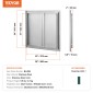 VEVOR BBQ Access Door, 660x610 mm Διπλή Πόρτα Εξωτερικής Κουζίνας, Πόρτα από ανοξείδωτο ατσάλι, Flush Mount Door, Wall Κατακόρυφη Πόρτα με Χειρολαβές, για BBQ Island, Ψητοπωλείο, Εξωτερικό ντουλάπι