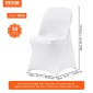 Πτυσσόμενα καλύμματα καρέκλας VEVOR Stretch Spandex, Universal Εφαρμοσμένο κάλυμμα καρέκλας, Αφαιρούμενα πλενόμενα προστατευτικά καλύμματα, για γάμους, διακοπές, συμπόσιο, πάρτι, γιορτή, δείπνο (50 τμχ Λευκό)