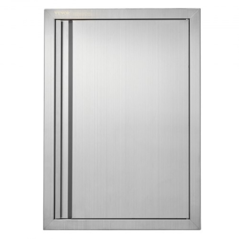 VEVOR BBQ Access Door, 432x610 mm Μονή Πόρτα Κουζίνας, Εξωτερική Πόρτα από ανοξείδωτο ατσάλι, Πόρτα Εφαρμογής από Ανοξείδωτο Χάλυβα, Επιτοίχια Κατακόρυφη Πόρτα με Χειρολαβή, για BBQ Island, Ψητοπωλείο, Εξωτερικό ντουλάπι