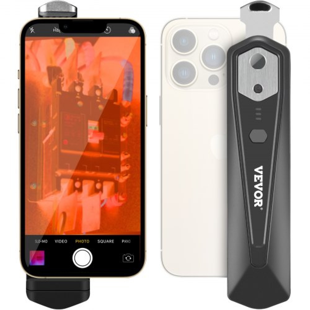 Θερμική κάμερα VEVOR για Android & IOS, ασύρματη θερμική απεικόνιση υπερύθρων ανάλυσης 256 x 192 υπερύθρων με WiFi & οπτική κάμερα, θερμική κάμερα 25 Hz Rate Refresh Rate για Smartphone, -4°F-1022°F, IP54