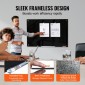 Whiteboard VEVOR Magnetic Glass, Dry Erase Board 36"x24", Επιτοίχια Μεγάλη Λευκή Γυάλινη Πίνακας χωρίς πλαίσιο, με Δίσκο μαρκαδόρου, Γόμα και 2 Μαρκαδόρους, Μαύρο