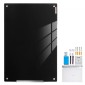 Whiteboard VEVOR Magnetic Glass, Dry Erase Board 36"x24", Επιτοίχια Μεγάλη Λευκή Γυάλινη Πίνακας χωρίς πλαίσιο, με Δίσκο μαρκαδόρου, Γόμα και 2 Μαρκαδόρους, Μαύρο