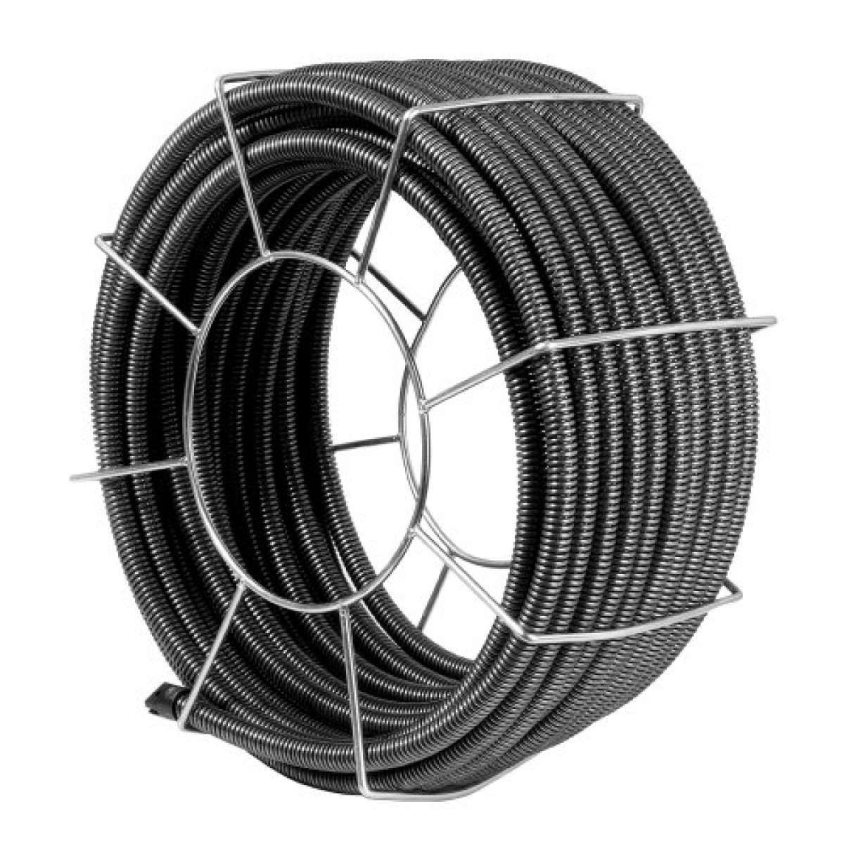 Καλώδιο καθαρισμού αποχέτευσης VEVOR 100 FT x 3/4 ιντσών, Καλώδιο καθαρισμού αποχέτευσης στερεού πυρήνα από χάλυβα με 4 κοπτήρες για σωλήνες 3,9" έως 7,9", Επαγγελματικό καλώδιο αποχέτευσης αποχέτευσης εσωτερικού πυρήνα για νεροχύτη, αποχέτευση 