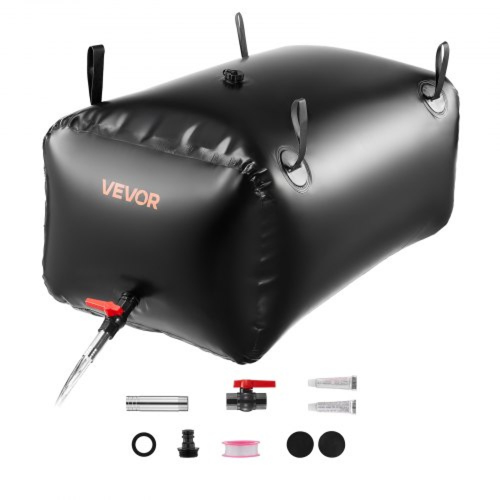 VEVOR Water Storage Bladder, 240L φορητή & πτυσσόμενη τσάντα αποθήκευσης νερού, ανθεκτική στη φθορά 1000D PVC τσάντα μαλακών νερών, στεγανά δοχεία κάμπινγκ για άρδευση κήπου RV έκτακτης ανάγκης, Μαύρο