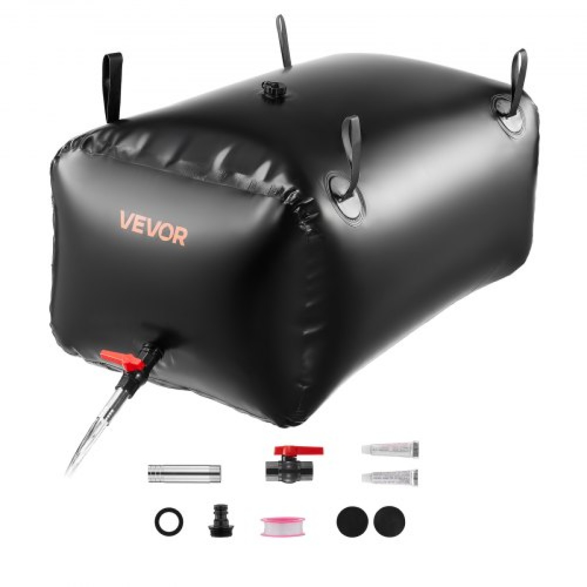 VEVOR Water Storage Bladder, 240L φορητή & πτυσσόμενη τσάντα αποθήκευσης νερού, ανθεκτική στη φθορά 1000D PVC τσάντα μαλακών νερών, στεγανά δοχεία κάμπινγκ για άρδευση κήπου RV έκτακτης ανάγκης, Μαύρο