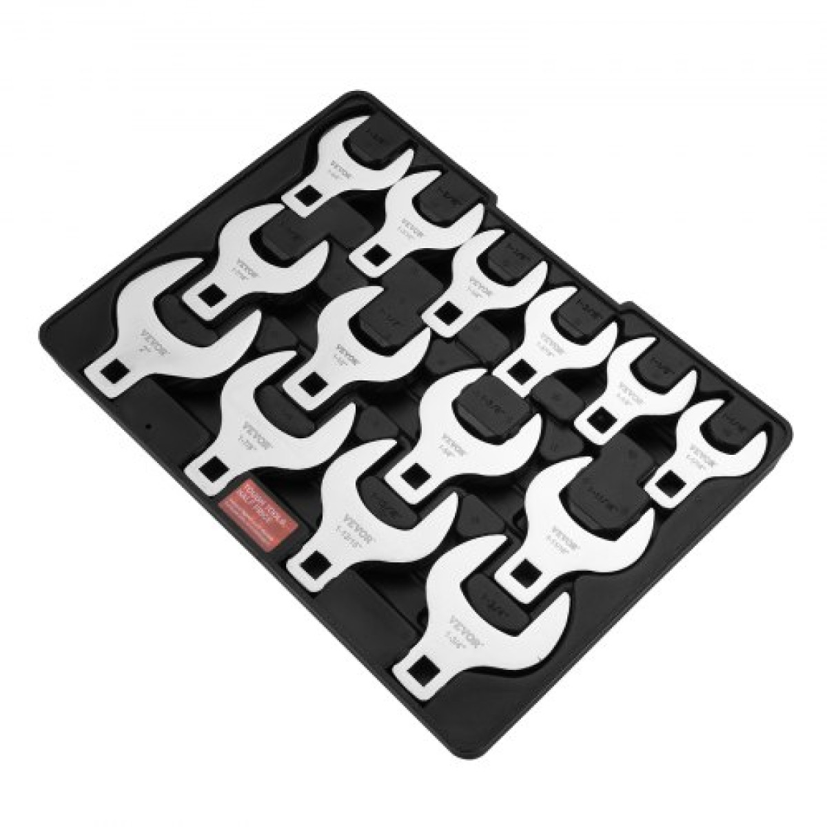 VEVOR Crowfoot Wrench Set, 1/2" Drive 14-Piece SAE (1-1/16" - 2") Crows Foot Wrench Set with Storage Tray, 40CR Material with Laser Etched Sing, για μηχανική συντήρηση ή επισκευή