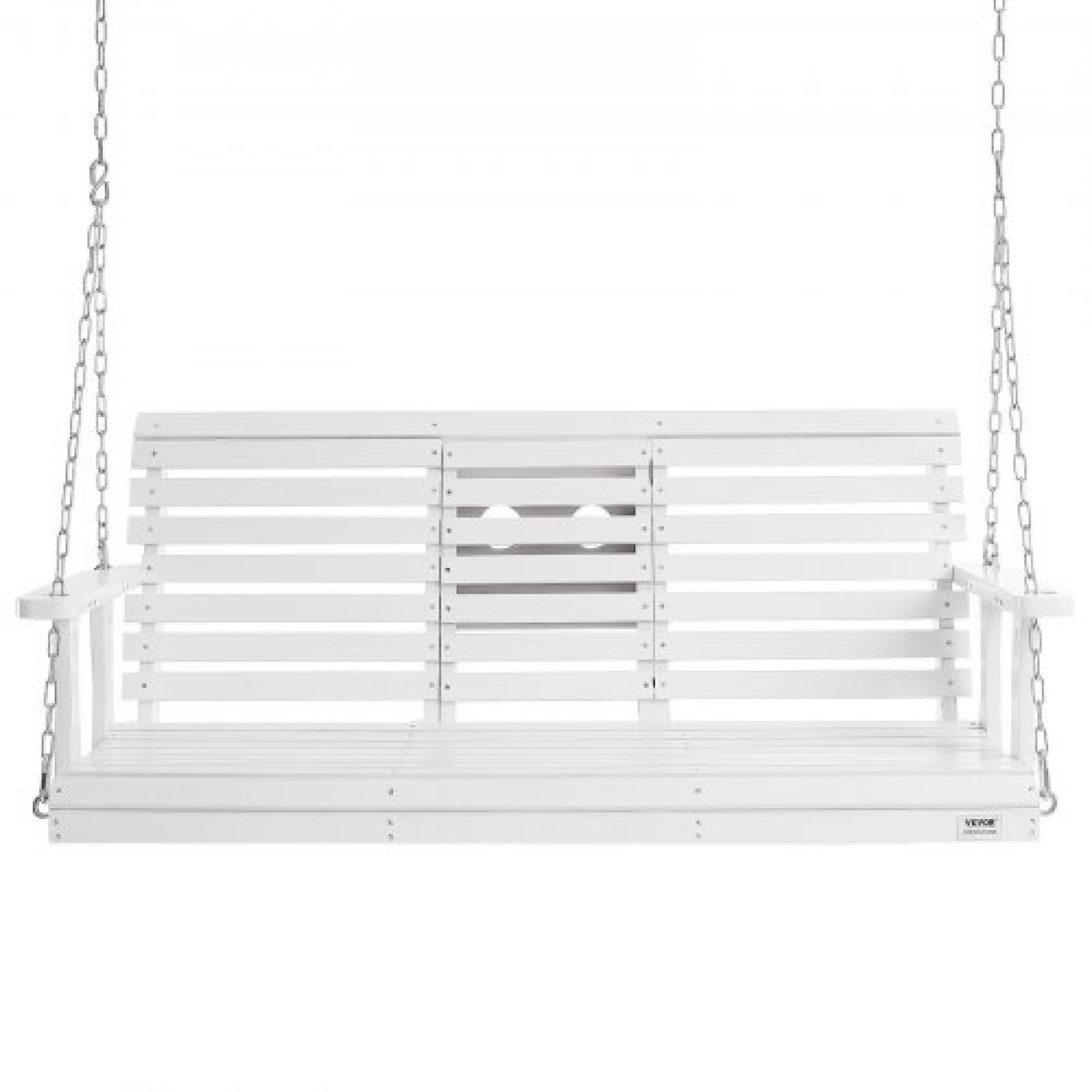 VEVOR 60” Porch Swing Bench Wooden Hanging Outdoor Garden Patio Courtyard White