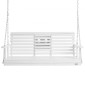 VEVOR 60” Porch Swing Bench Wooden Hanging Outdoor Garden Patio Courtyard White