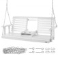 VEVOR 60” Porch Swing Bench Wooden Hanging Outdoor Garden Patio Courtyard White