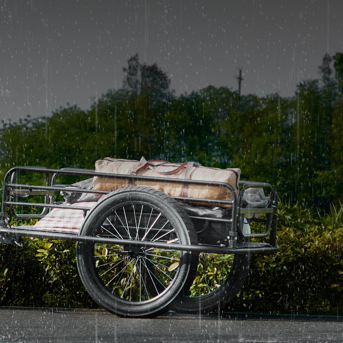 VEVOR Bike Cargo Trailer, 275 lbs/124,7 kg χωρητικότητα φορτίου, βαρέως τύπου καρότσι ποδηλάτου, αναδιπλούμενος συμπαγής χώρος αποθήκευσης & γρήγορη απελευθέρωση με γενικό κοτσαδόρο, τροχοί 20" (50,8 cm), ταιριάζει στους περισσότερους τροχούς ποδ