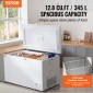 VEVOR Chest Freezer, 12,8 cu.ft / 345 L Μεγάλη κατάψυξη & 4 αφαιρούμενα καλάθια, Επαγγελματικοί καταψύκτες στο επάνω μέρος ανοιχτής πόρτας με ανοιγόμενη πόρτα με καπάκι κλειδώματος, ρυθμιζόμενη θερμοκρασία 7 επιπέδων, φωτισμός LED, 6 τροχοί