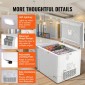 VEVOR Chest Freezer, 12,8 cu.ft / 345 L Μεγάλη κατάψυξη & 4 αφαιρούμενα καλάθια, Επαγγελματικοί καταψύκτες στο επάνω μέρος ανοιχτής πόρτας με ανοιγόμενη πόρτα με καπάκι κλειδώματος, ρυθμιζόμενη θερμοκρασία 7 επιπέδων, φωτισμός LED, 6 τροχοί
