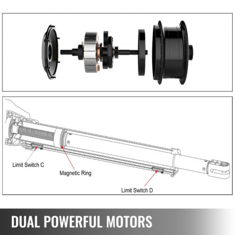 VEVOR Swing Gate Operator Double Automatic Gate Opener Up to 300kg and Long 2,7m 50W AC Wing Gate Automatic Gate with Full Push/Pull to Open Kit Remote Control 16mm/s