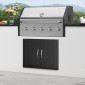 VEVOR BBQ Access Door, 788x610 mm Διπλή Πόρτα Εξωτερικής Κουζίνας, Πόρτα Ψυχρής Πλάτας Flush Mount, Επιτοίχια Κατακόρυφη Πόρτα με χερούλια, για BBQ Island, Ψητοπωλείο, Εξωτερικό ντουλάπι