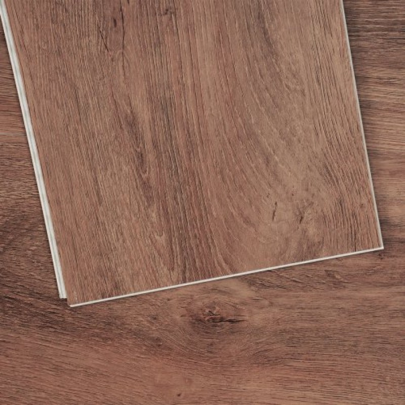 VEVOR Πλακάκια δαπέδου Interlocking Vinyl 1220 X 185 mm, 10 πλακάκια πάχους 5,5 mm που κουμπώνουν μαζί, DIY δάπεδο με κόκκους ξύλου βαθύ καφέ για κουζίνα, τραπεζαρία, υπνοδωμάτια και μπάνια, Εύκολη διακόσμηση σπιτιού