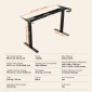 VEVOR Electric Standing Πλαίσιο Διπλού κινητήρα Ρυθμιζόμενο 70-117 cm Υ Μαύρο