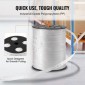 VEVOR Πολυεστερική ταινία έλξης, 3/4" x 265' Mule Tape Επίπεδο σχοινί, 2500 lbf εφελκυστική ικανότητα, τυπωμένη ταινία έλξης καλωδίου με πλέγμα για συσκευασία, κηπουρική, επαγγελματικά ηλεκτρικά, εργασίες αγωγών, λευκό