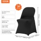 Πτυσσόμενα καλύμματα καρέκλας VEVOR Stretch Spandex, Universal Εφαρμοσμένο κάλυμμα καρέκλας, Αφαιρούμενα πλενόμενα προστατευτικά καλύμματα, για γάμους, διακοπές, συμπόσιο, πάρτι, γιορτή, δείπνο (30 τμχ Μαύρο)