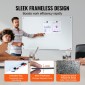 Λευκός πίνακας VEVOR Magnetic Glass, Dry Erase Board 1200 x 800 mm, Επιτοίχιος μεγάλος λευκός γυάλινος πίνακας χωρίς πλαίσιο, με δίσκο μαρκαδόρου, γόμα και 2 μαρκαδόρους, λευκό