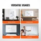 Λευκός πίνακας VEVOR Magnetic Glass, Dry Erase Board 1200 x 800 mm, Επιτοίχιος μεγάλος λευκός γυάλινος πίνακας χωρίς πλαίσιο, με δίσκο μαρκαδόρου, γόμα και 2 μαρκαδόρους, λευκό