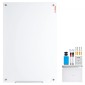 Λευκός πίνακας VEVOR Magnetic Glass, Dry Erase Board 1200 x 800 mm, Επιτοίχιος μεγάλος λευκός γυάλινος πίνακας χωρίς πλαίσιο, με δίσκο μαρκαδόρου, γόμα και 2 μαρκαδόρους, λευκό